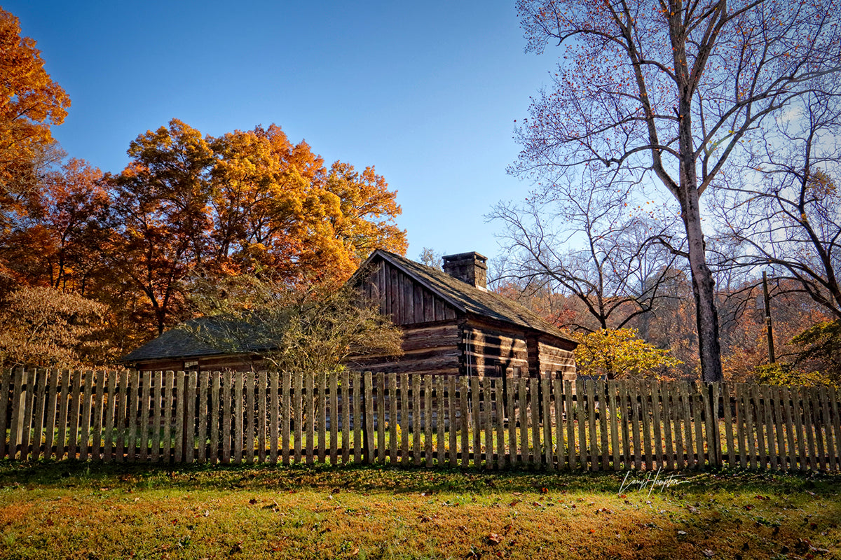 Historic Log Cabin 0914 by LARRY HAMPTON