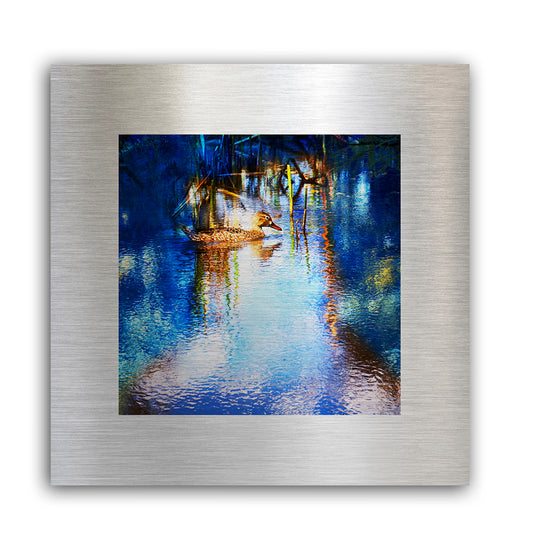 Steel Blue - Fine Art Abstract Metal Print