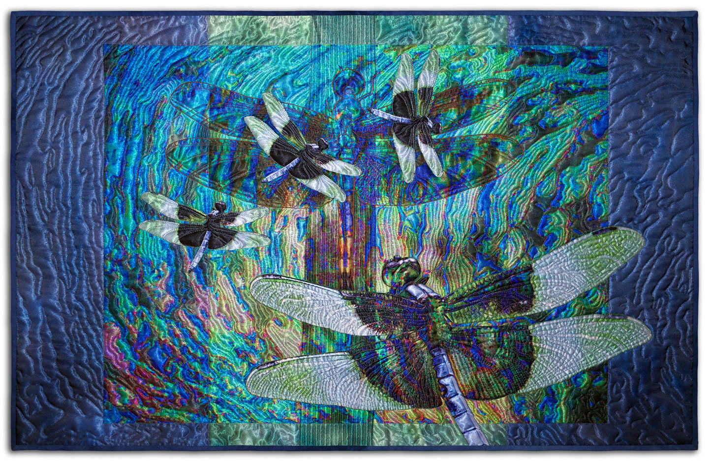 Dragon Dance - A one-of-a-kind Fiber Art Quilt by KAREN & LARRY HAMPTON