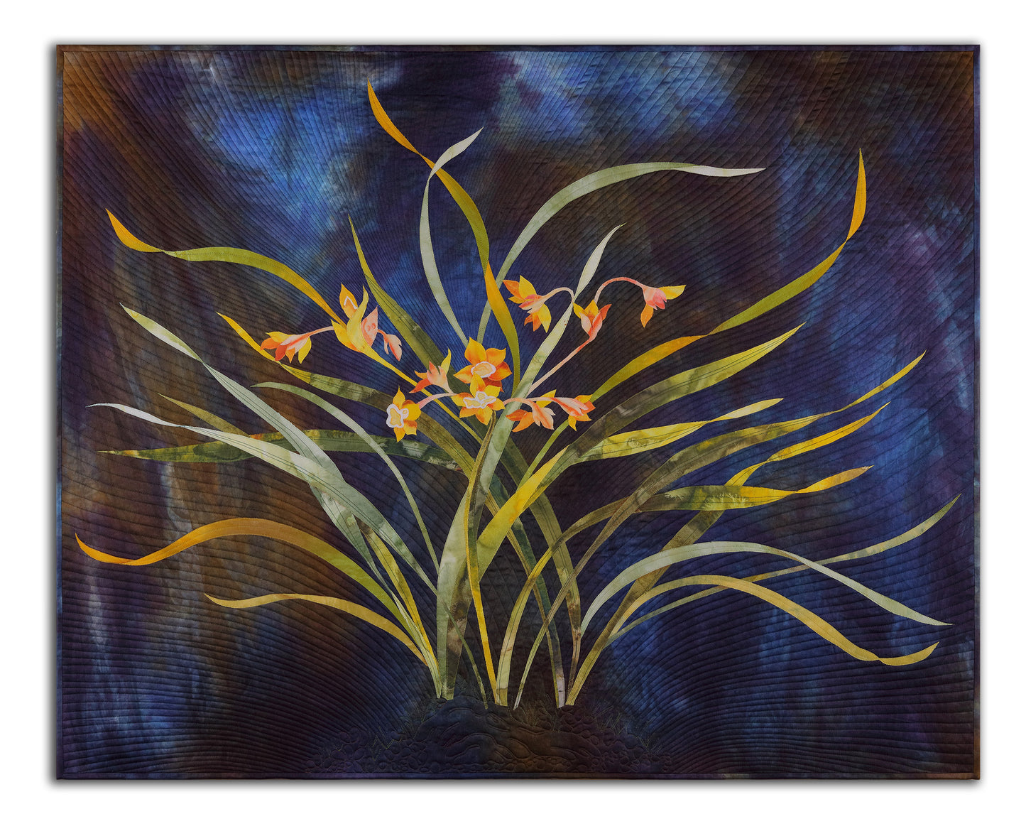 Herald of Spring - A one-of-a-kind Fiber Art Quilt by KAREN HAMPTON