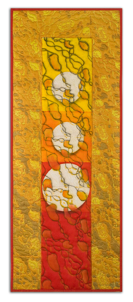 MICROSCOPIC - A one-of-a-kind Fiber Art Quilt by KAREN HAMPTON