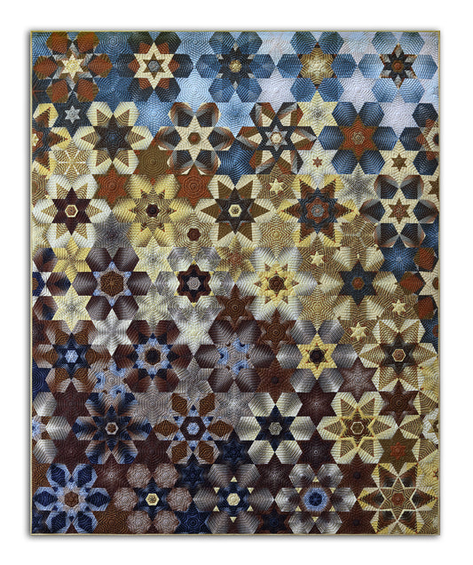 Oh My Stars - A one-of-a-kind Fiber Art Quilt by KAREN HAMPTON