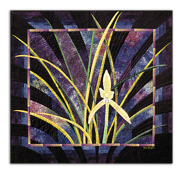 Orchid Splendor - A one-of-a-kind Fiber Art Quilt by KAREN HAMPTON