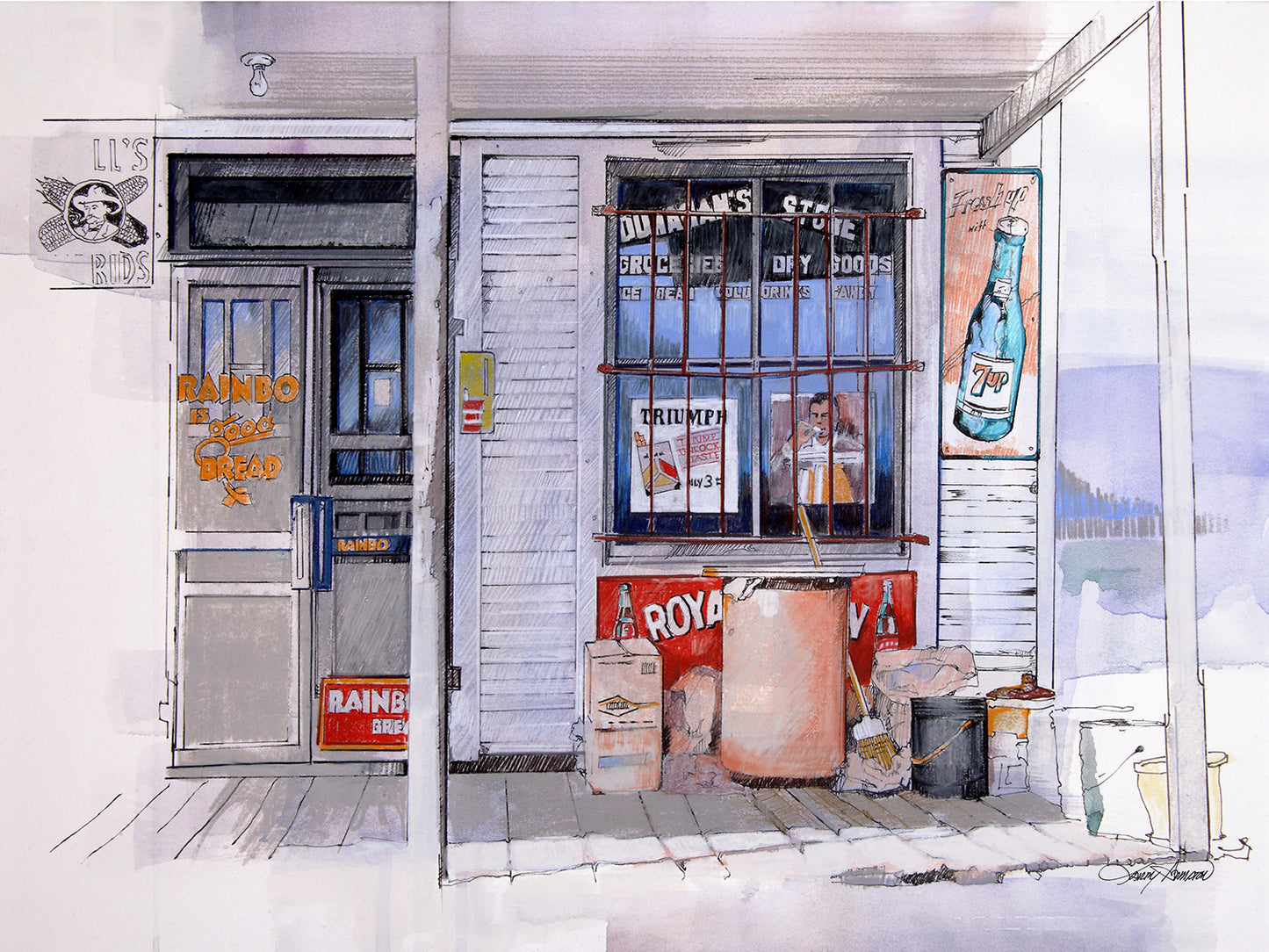 Classic Rural Storefront - Nostalgic Fine Art Print by Larry Hampton