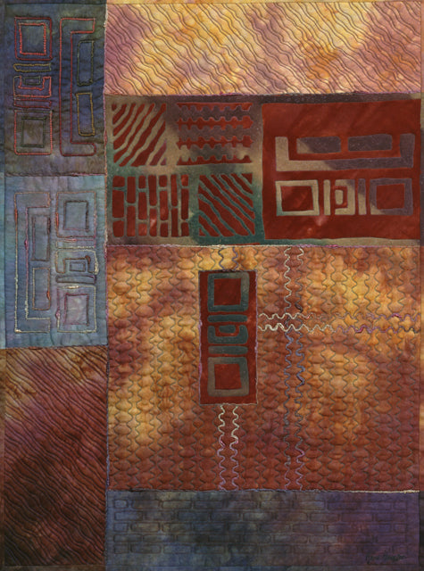 Wired - A one-of-a-kind Fiber Art Quilt by KAREN HAMPTON