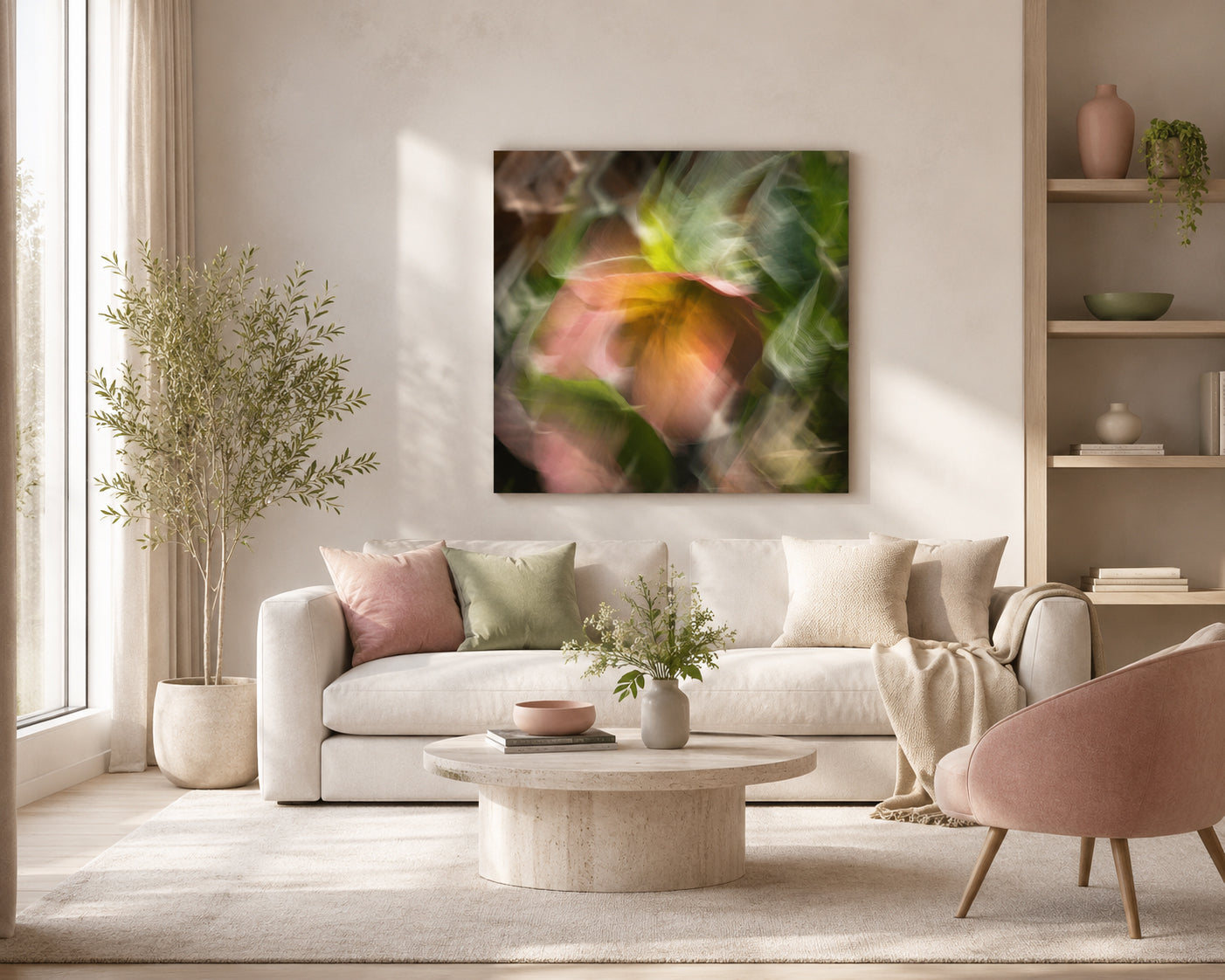 Morning Mist – Lenten Rose Impressionist Canvas Art Print