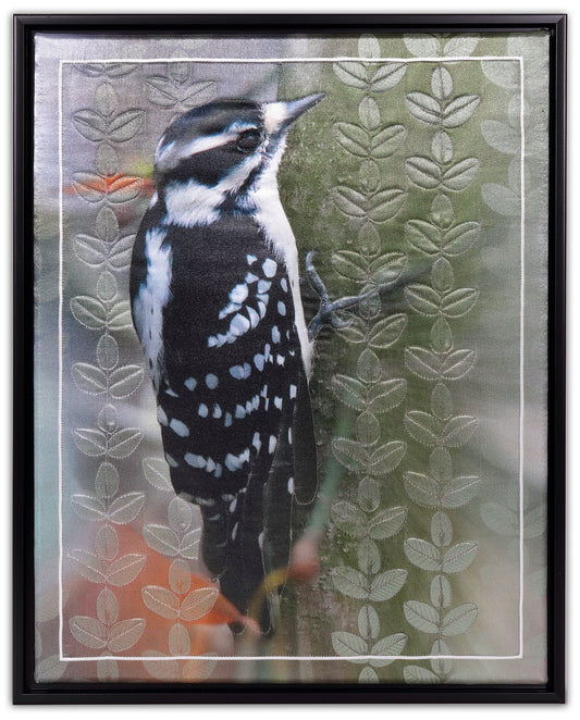 Downy Woodpecker - Bird Watch Wall Quilt by Karen & Larry Hampton