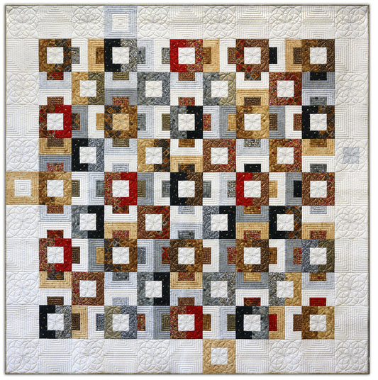 Block Party - A one-of-a-kind Fiber Art Quilt by KAREN HAMPTON