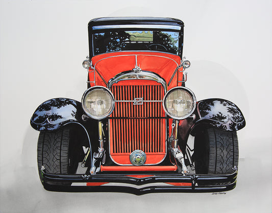 Bugsy - Nostalgic Hot Rods Watercolor Fine Art Print by Larry Hampton
