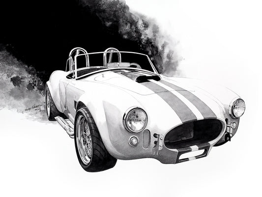 Cobra - Nostalgic Hot Rod Watercolor Fine Art Print by Larry Hampton