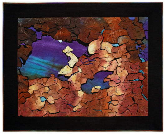 Cracking Up - A one-of-a-kind Fiber Art Quilt by KAREN HAMPTON
