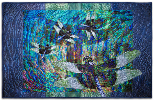 Dragon Dance - A one-of-a-kind Fiber Art Quilt by KAREN & LARRY HAMPTON