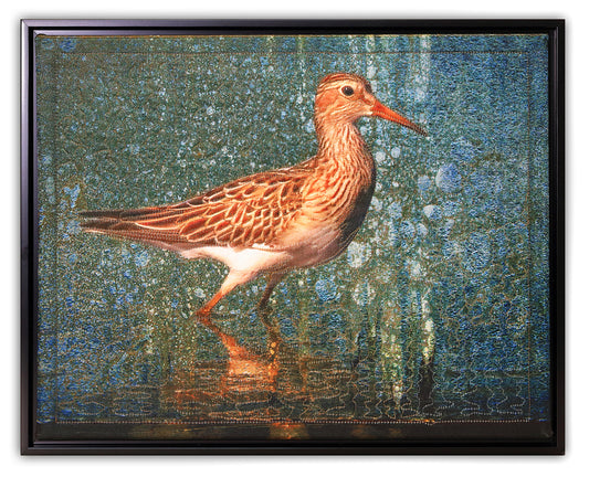 Greater Yellowlegs - Bird Watch Wall Quilt by Karen & Larry Hampton