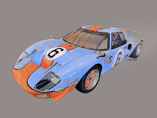GT40 - Color Pencil Fine Art Print by Larry Hampton