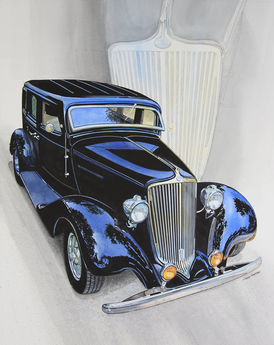 Graham - Nostalgic Hot Rods Watercolor Fine Art Print by Larry Hampton