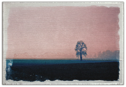 Indigo Fields - A one-of-a-kind Fiber Art Quilt by KAREN & LARRY HAMPTON