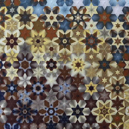 Oh My Stars - A one-of-a-kind Fiber Art Quilt by KAREN HAMPTON