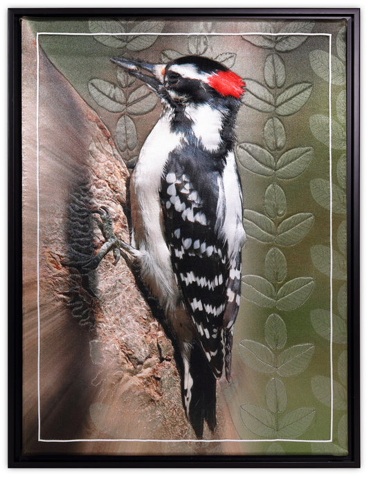 Downy Woodpecker - Bird Watch Wall Quilt by Karen & Larry Hampton