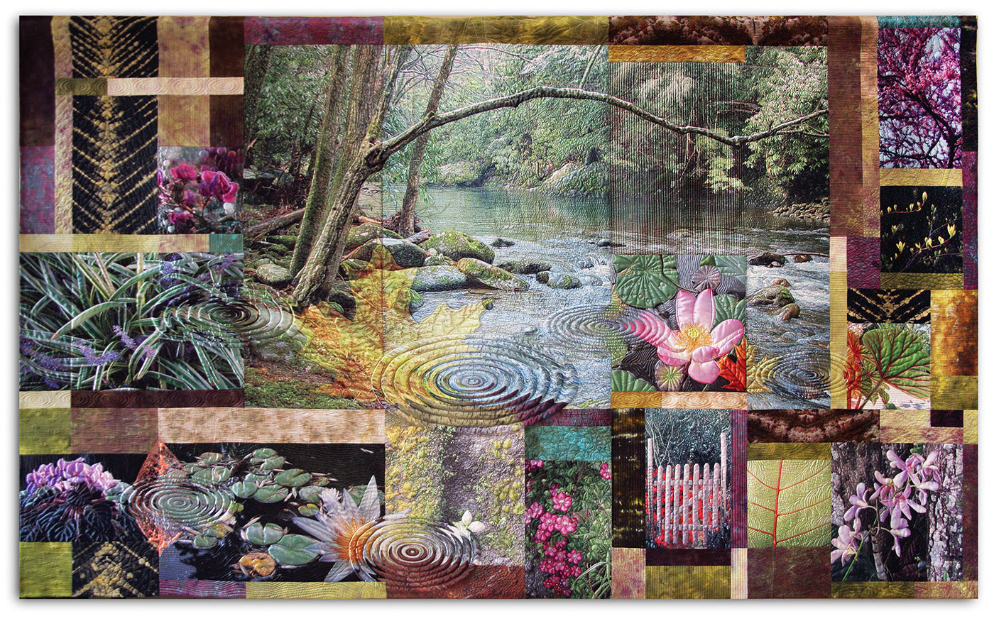 A COMMISSIONED ART QUILT TITLED: Tranquility by KAREN & LARRY HAMPTON