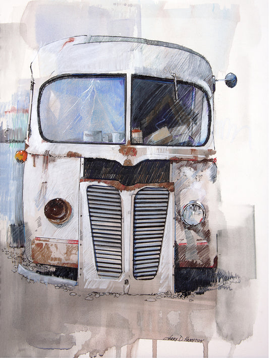 Retired Milk Truck - Nostalgic Fine Art Print by Larry Hampton
