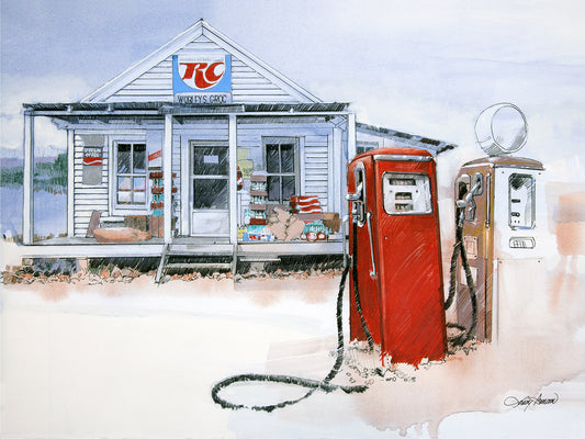 Old Country Store - Nostalgic Fine Art Print by Larry Hampton