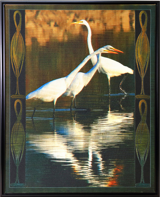 Egret BW2024 - Bird Watch Wall Quilt by Karen & Larry Hampton