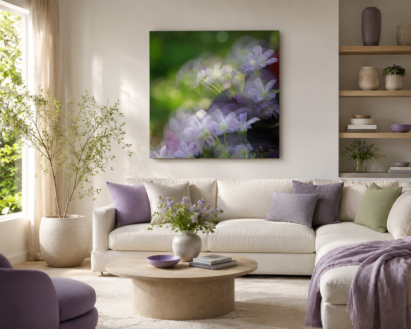 Ethereal Garden – White Shamrock Impressionist Canvas Art Print
