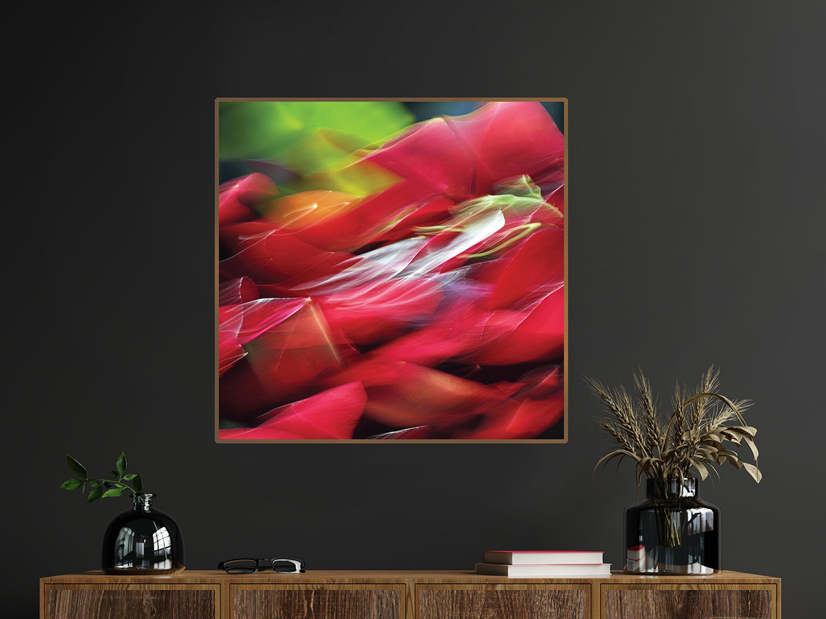 Maroon Mirage – Triangle Shamrock Impressionist Canvas Art Print