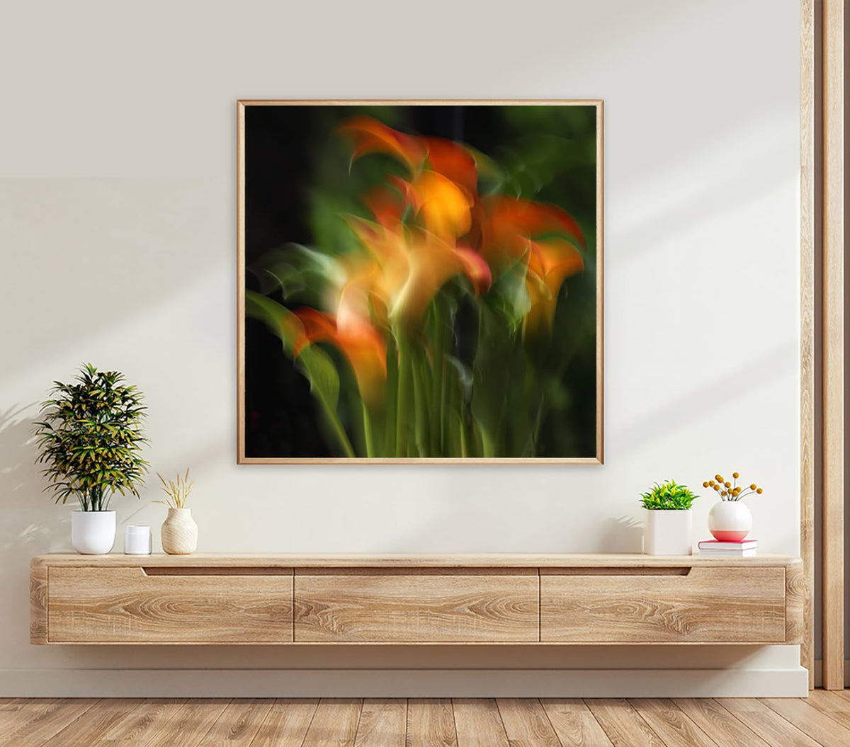 Glowing Brush Strokes - Canvas Photo Art Print