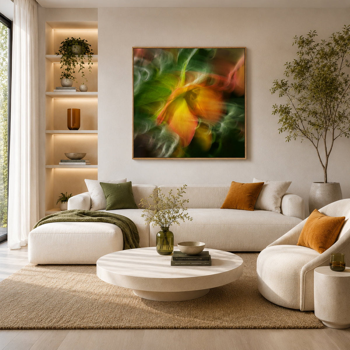 Shimmering Amber – Oracle Rose Impressionist Canvas Art Print