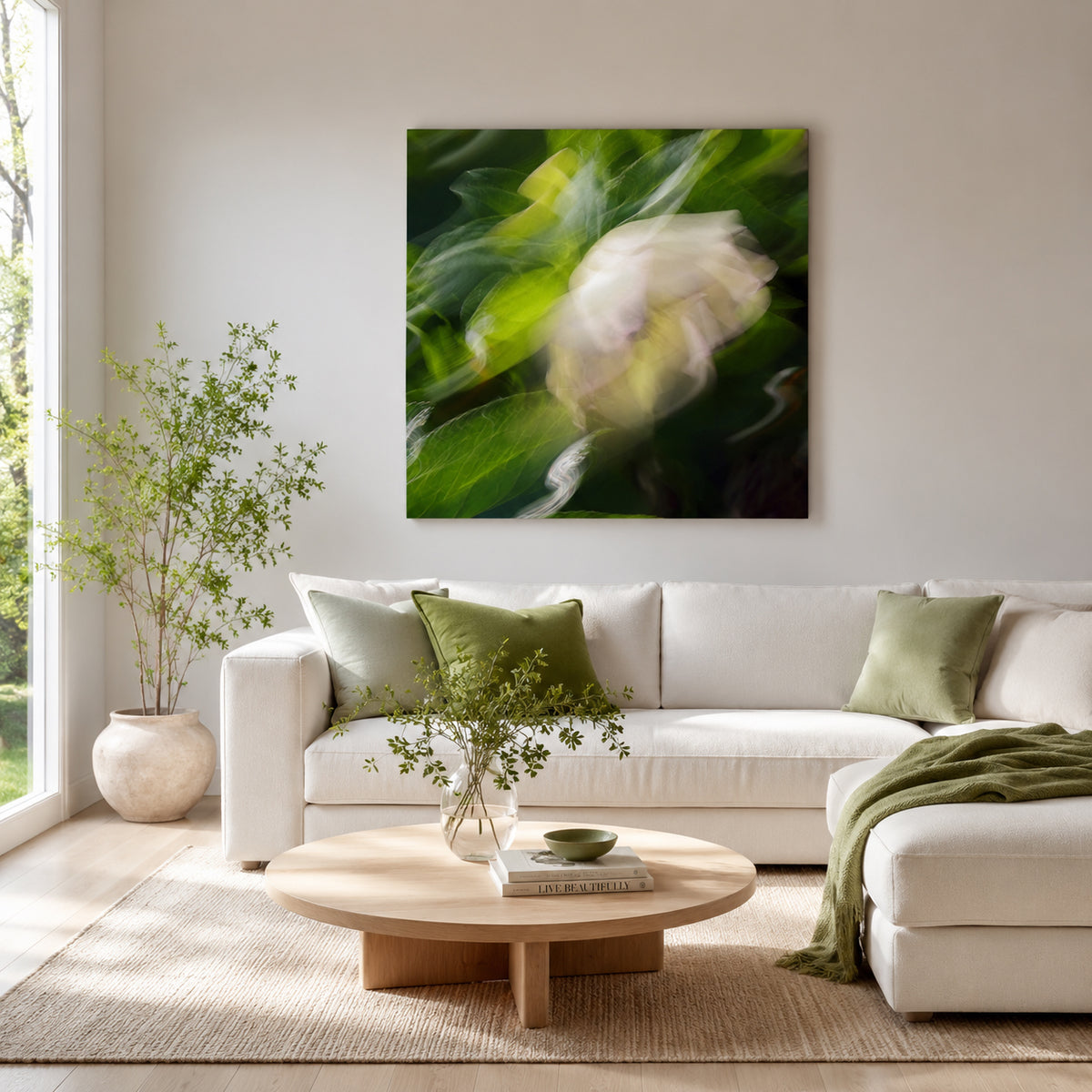 Winter’s Whisper – Christmas Rose Impressionist Canvas Art Print